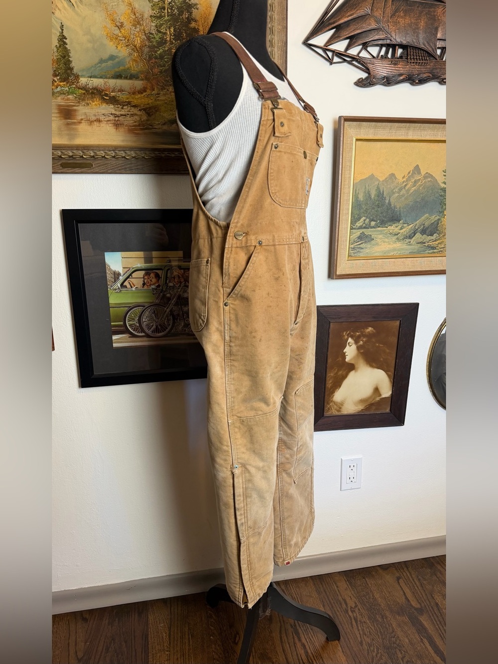 Vintage Carhartt Double-Knee Bib Duck Overalls Women's Size XS - Picture 6 of 17